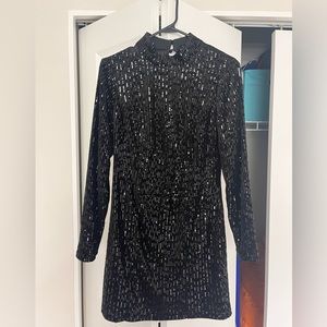 High Neck long sleeve dress